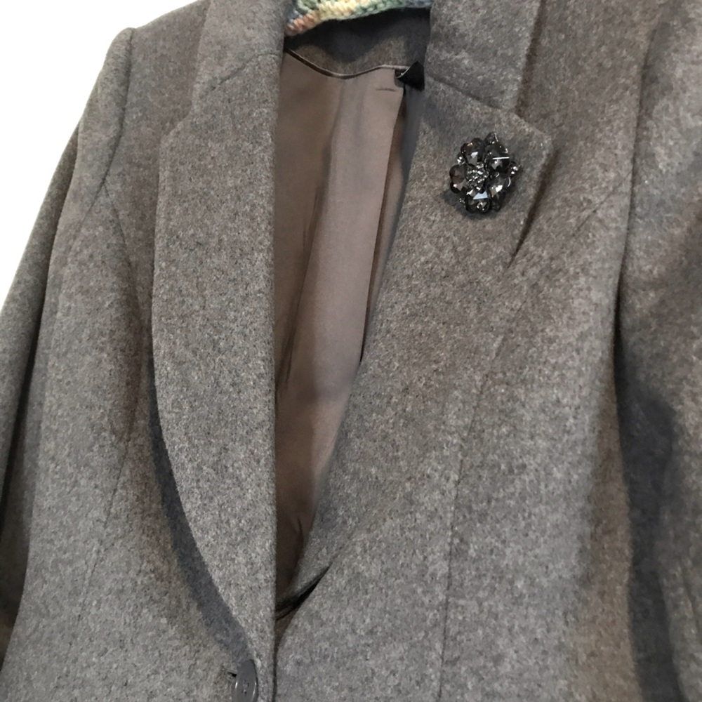 White House Black Market Gray Knee-length Coat